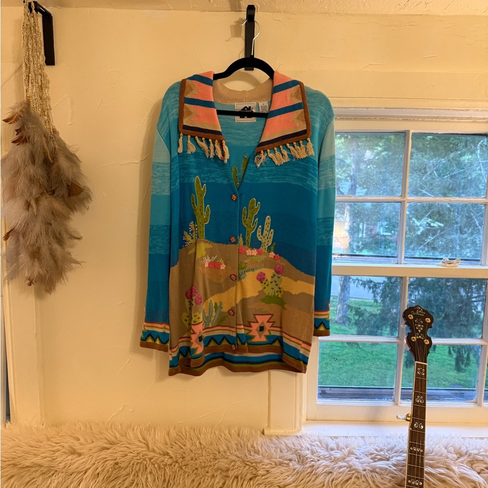 Novelty Hand-knit Southwestern Cardigan